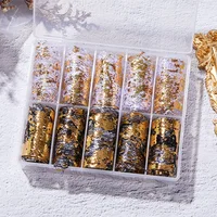 Nail Foils Nail Art 10 Rolls Mesh Net Line Style Nail Foils Nail Art Supplies 3D Line Nail Foil Glitter Starry Sky Foil Decals 2
