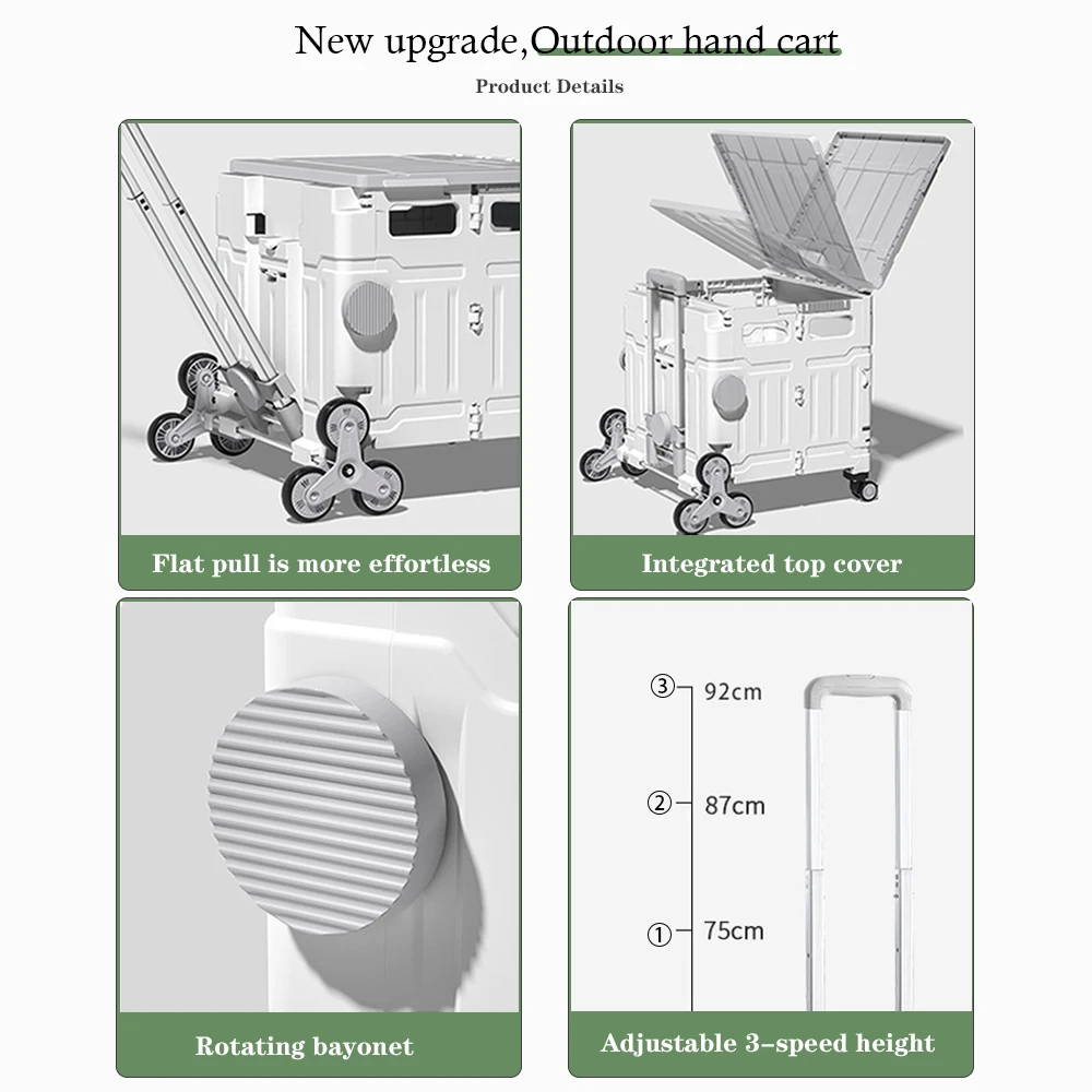 Folding Handcart Lightweight Brushed Trolley Luggage Trolley Express Folding Shopping Cart for Climbing Stairs Home Hand Pull