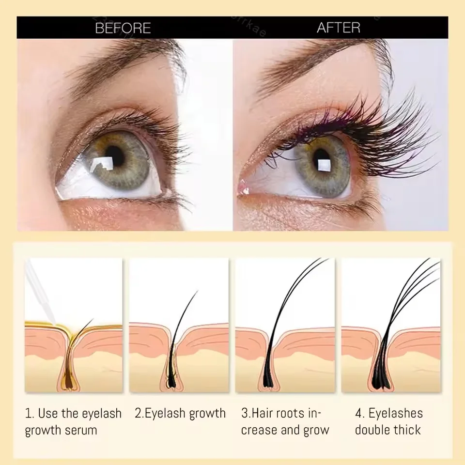 Eyelash Growth Serum 7 Days Natural Eyelash Enhancer Longer Fuller Thicker Curling Lash Treatment Eye Care Products Makeup