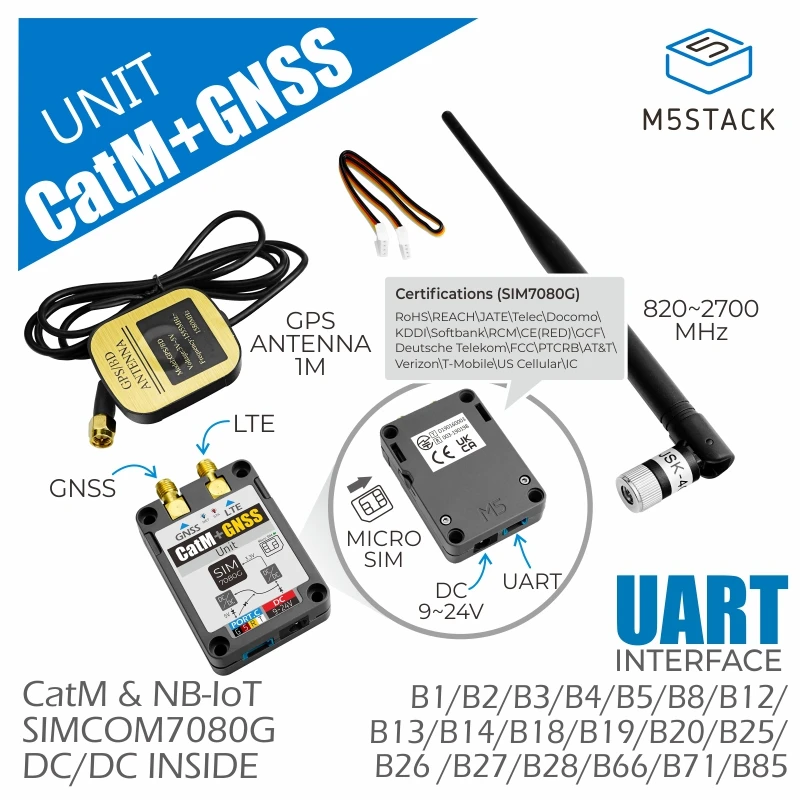 Oficial Sim7080g Cat-m Nb-iot Mais Gnss Unidade com Antena Telec M5stack - Imagem 4