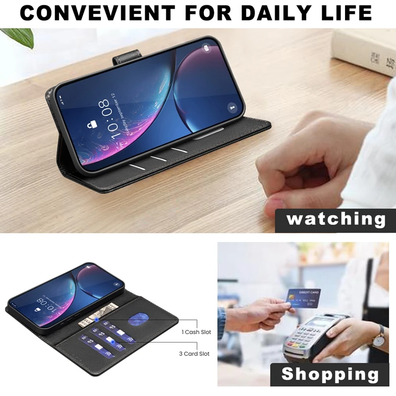 For Motorola Moto E13 Case Classic Leather Case on For Motorola Moto E13 Phone Cases MotoE13 E 13 E14 RFID Blocking Wallet Cover 6