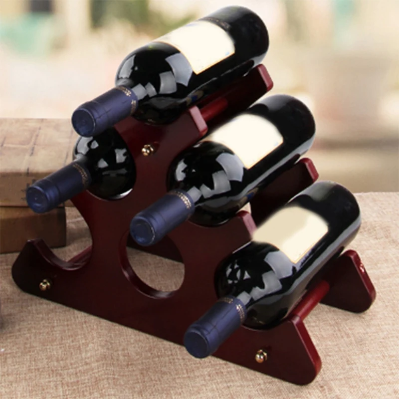 

Wood Wine Rack Freestanding Wine Rack 6 Bottles Countertop Stand Wine Storage Holde Organizer For Countertop, Table Top