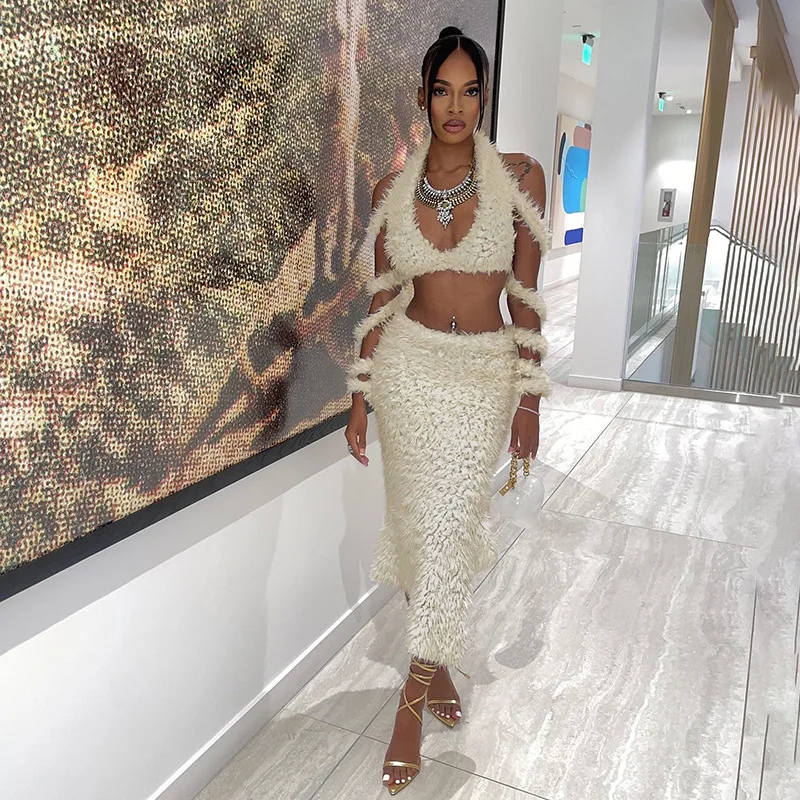 

CINESSD Vest Two-piece Sets Sheath Dress Women 2024 Niche Slim Solid Color Fashionable Personalized Dresses Simplified WS109