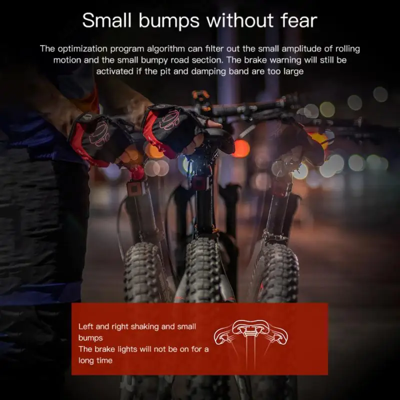 

Тормозной индукционный задний фонарь, интеллектуальный стоп-сигнал, задний фонарь с безопасной идентификацией, Usb-зарядка, задний фонарь для ночной езды