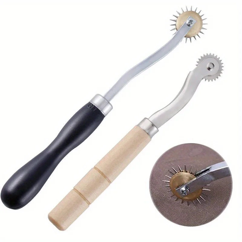 1pc Stainless Steel Paper Leather Gear Teeth Scribing Wheel For Overstitch Marking Spacing In Leather Craft And Sewing