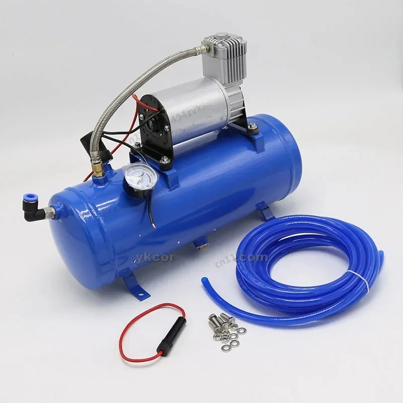 RU 120PSI-150PSI 12V Hava Lastik Şişirme Pompası Kompresörü, 6L Tanklı, Kamyon, Karavan, Tren, Hava Kornası için 500cm/16.4ft H