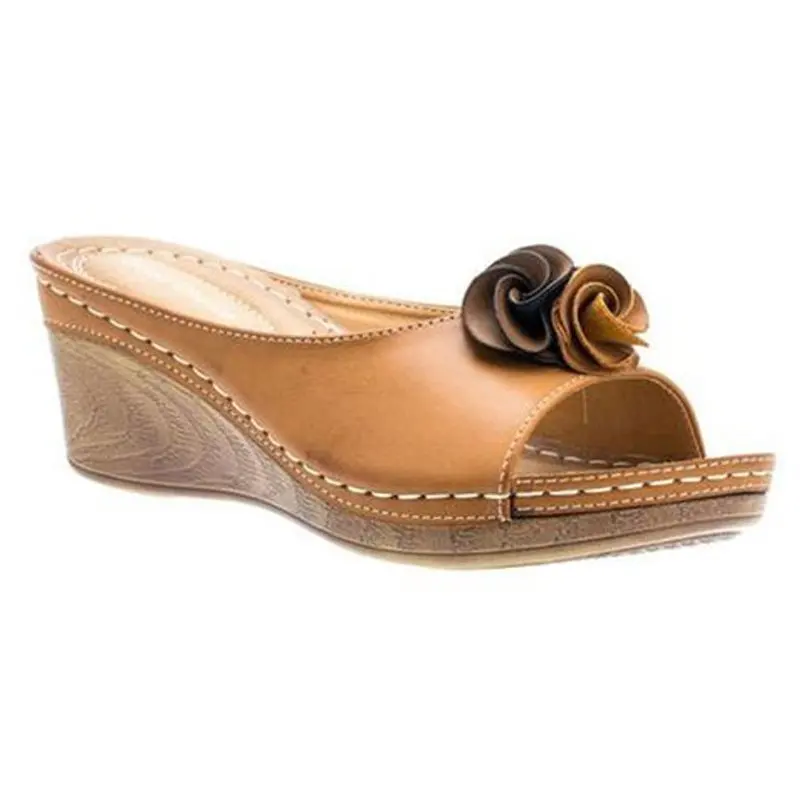 Women New Flower Sandals 2023 Wedge Heels Summer Shoes Women Outdoor Slippers Female Soft Bottom Heeled Sandals Summer Footwear