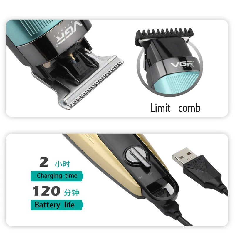 ماكينة تشذيب الشعر الاحترافية VGR الأصلية للرجال م...