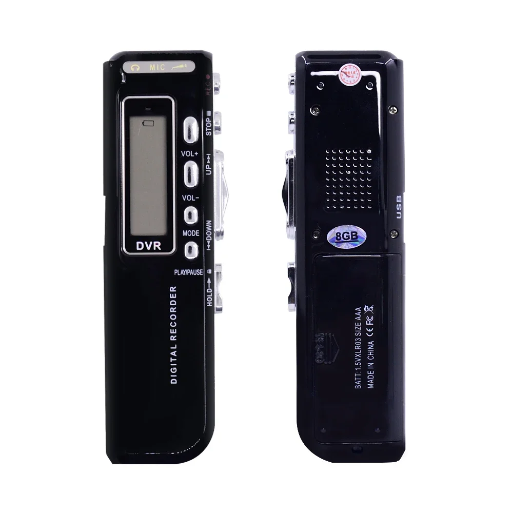 8GB 음성 활성화 휴대용 레코더 MP3 플레이어 전화 오디오 녹음 인터뷰 디지털 음성 레코더 딕 터폰