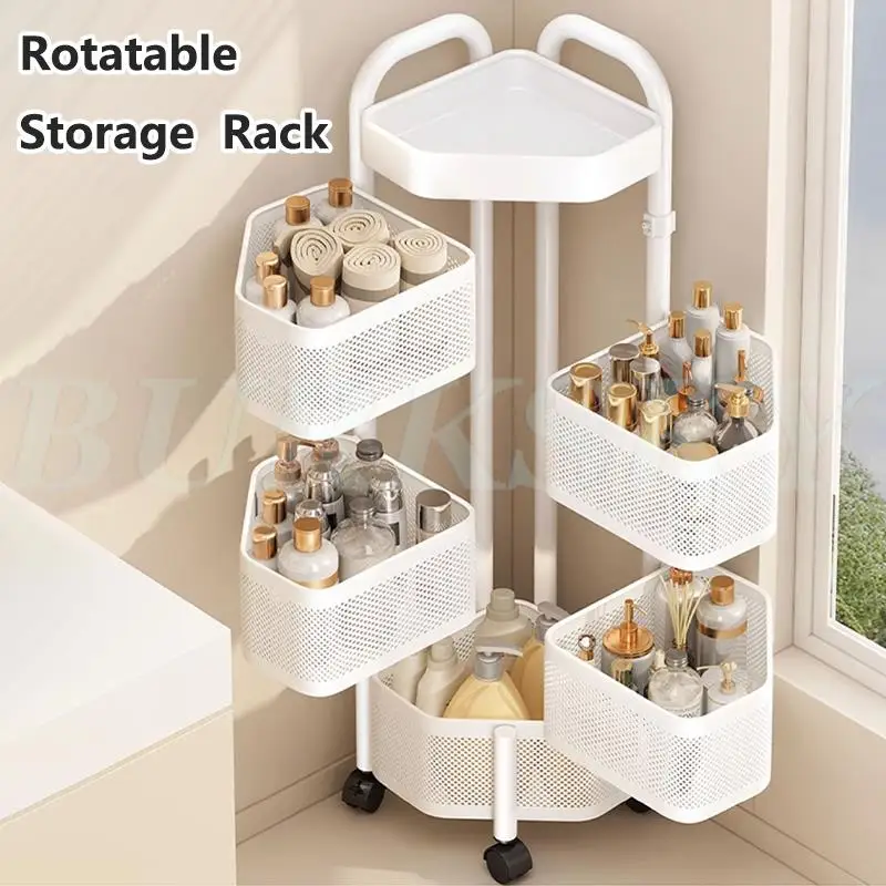 3/4/5 Layers Kitchen Shelves Storage Rack Stainless Steel Storage Racks Metal Corner Floor Snack Rack For Household 3