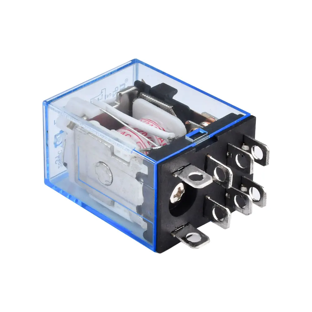 10 peças relé ly2nj dc12v dc24v ac110v ac220v relé pequeno 10a 8 pinos bobina dpdt com base de soquete  13