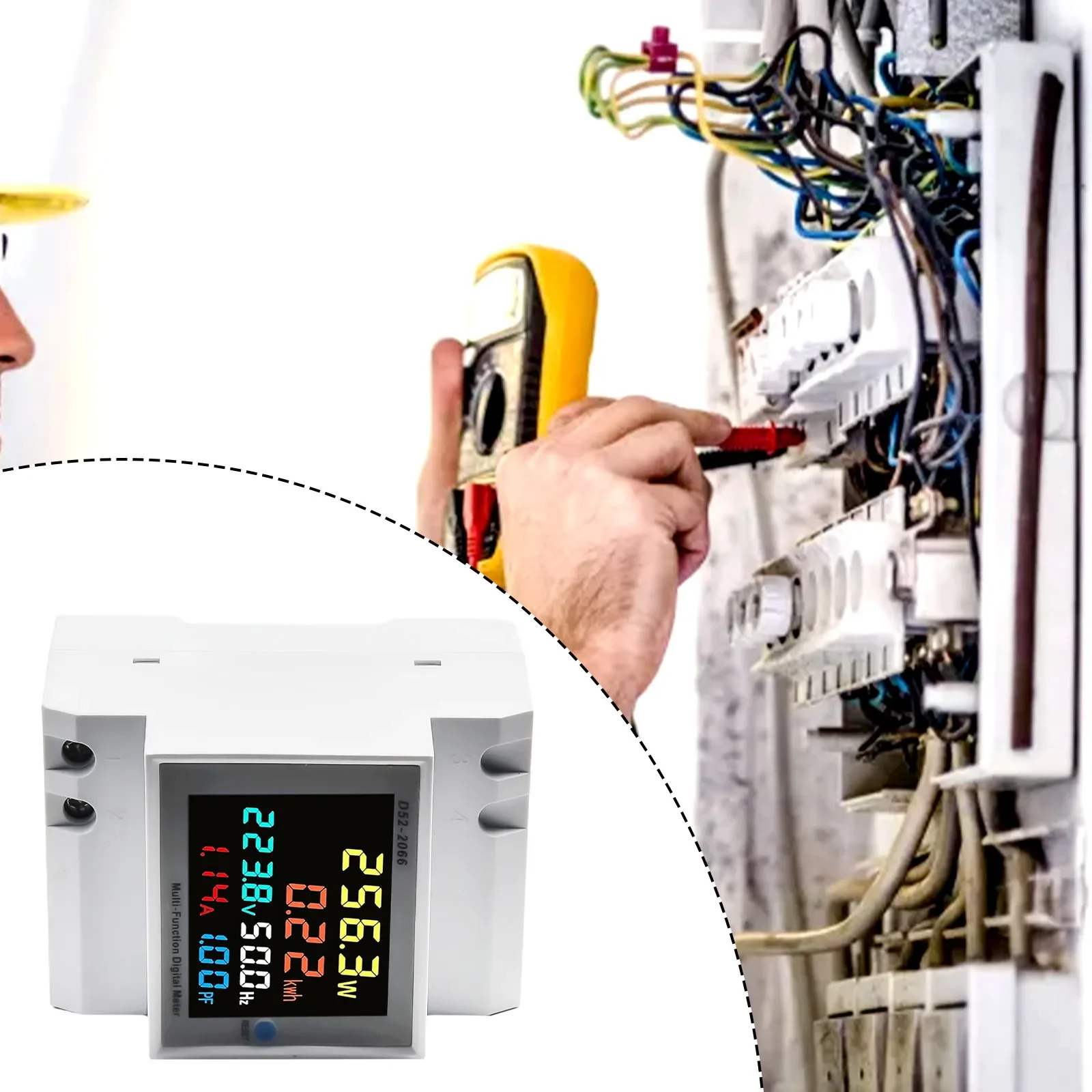 Electricity Meter 100A DIN Rail AC40-300V Built-in Power Meter With Integrated Current Transformer Smart Rail-type