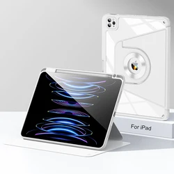 Premium Magnetic Rotating Detachable Case for iPad - Versatile and Durable Protection (White)