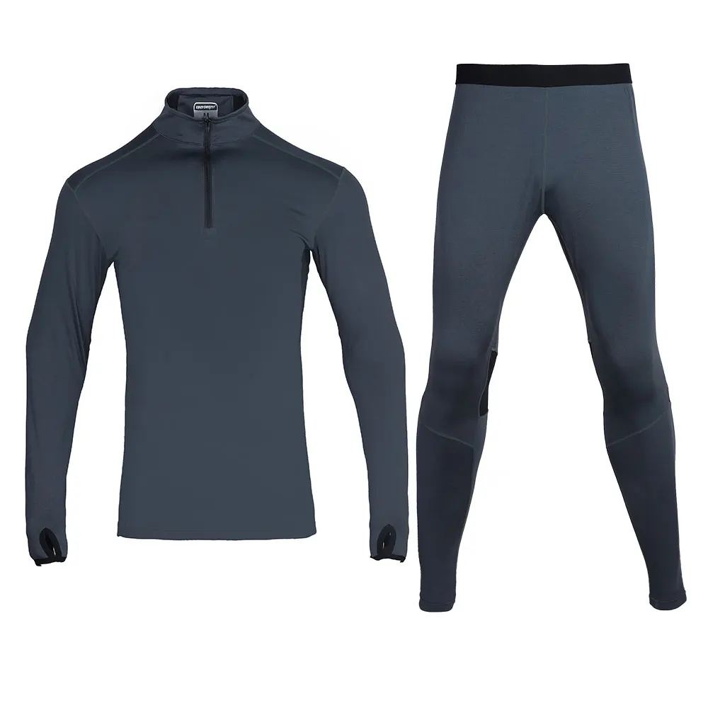 Emersongear Tactical Zippered Breathable Warm Suit Underwear Thermal Winter Warmth Shirts Pants Set Tops Trousers Outdoor Hiking