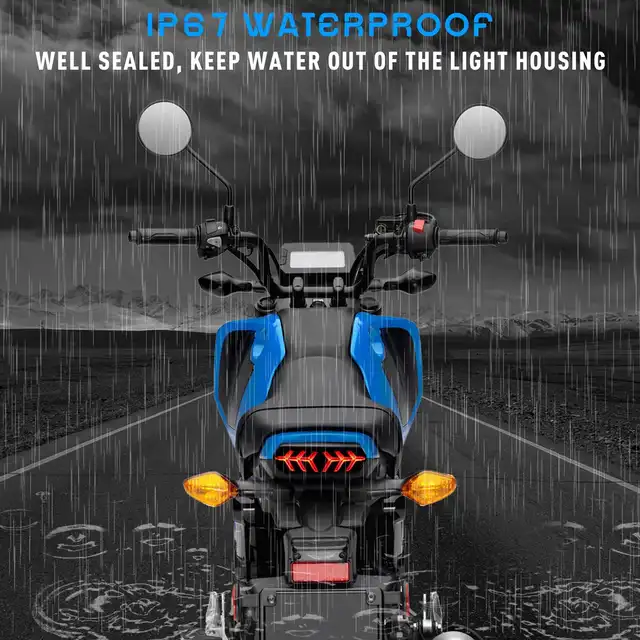 Motorcycle Taillight LED Brake Tail Light with Turn Signals for Honda MSX/GROM125 CB650F CBR650F CTX700N YG125 5