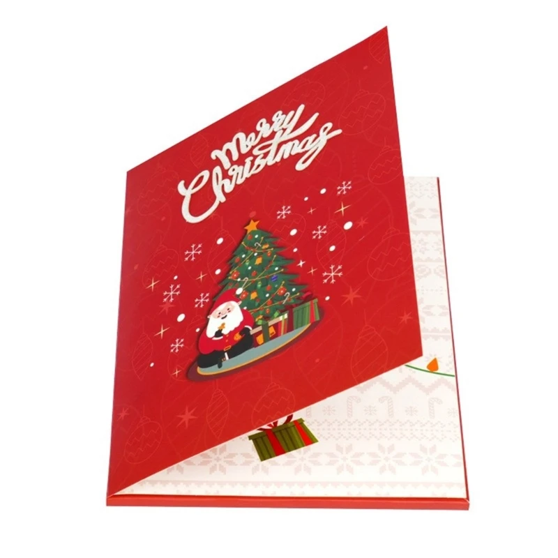 3D Popup Christmas Greeting Card with Light and Music Invitation Postcard Festives Holiday Card for Family and Friend