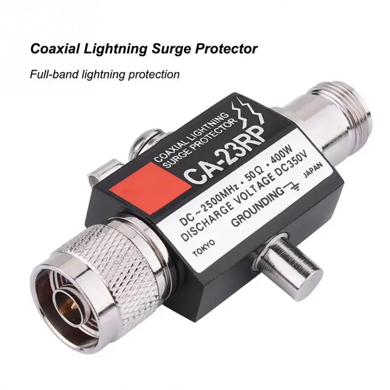 Surge Protector CA-23RP Lightning Arrestor N Male Plug to N Female Coaxial 0-2.5GHZ 400W 50ohm DC-2500MHz Connector 400W Protector Arrester