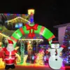 Huge Lighted Christmas Inflatable Archway Inflatable Santa Claus Snowman Arch Outdoor Holiday Decorations Built-in Led Lights 1