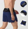 Men Double Deck 2 in 1 Fitness Shorts Marathon Running Training Pants Gym Workout Basketball Sports Jogging Shorts Sportswear 2