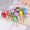 2Pcs Cute Mini Wooden Sand Hammer Maracas Rattle Shaker Toys For Baby Musical Instruments Baby Shower Party Favors Gift Kids 2