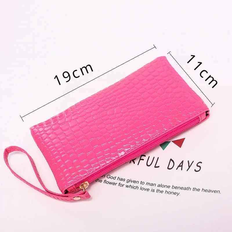 Women Wallet Women's Long Wallet Crocodile Pattern Handbag ID Credit Card Holder Coin Purse