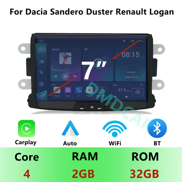 7" Android 12 Car Multimedia Carplay Auto Player GPS Navigation Radio