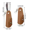 portable Spoon Shoehorn Keychain Travel Shoe Horn PU Leather Handle Grip Portable Pocket Shoehorns Shoe Extractor With Keychain 6
