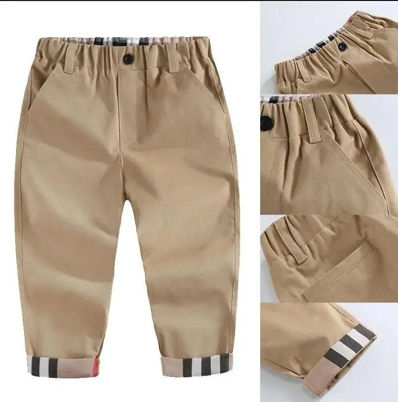 

2023 Fashion Trend Spring Children Boys Plaid Pants Casual Autumn Infant Kids Clothing High Quality Newborn Baby Sports Trousers