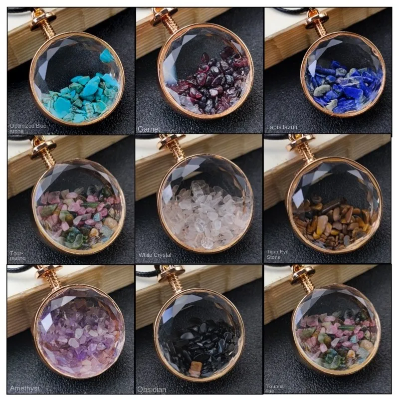

Stars Charms Alloy Chain Necklace Geometric Jewelry Making 1Pcs Round Clear Preserved Gemstone Crystal Healing Rocks Amulet