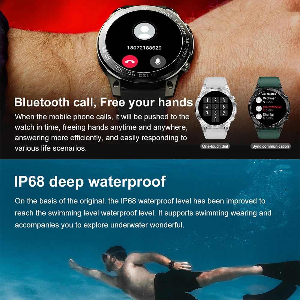 Ʈ ġ AMOLED ũ  ȭ Smartwatch 2023 NFC    ǰ  400mAh 1.43 &466*466 ȼ