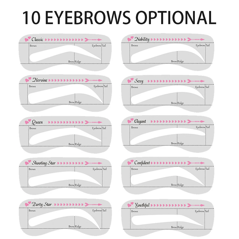 Eyebrow Stencil Set Lily of the Valley Paper Eyebrow Artifact Thread Thrush Tools Makeup Aid Easy Mold Drawing Paper