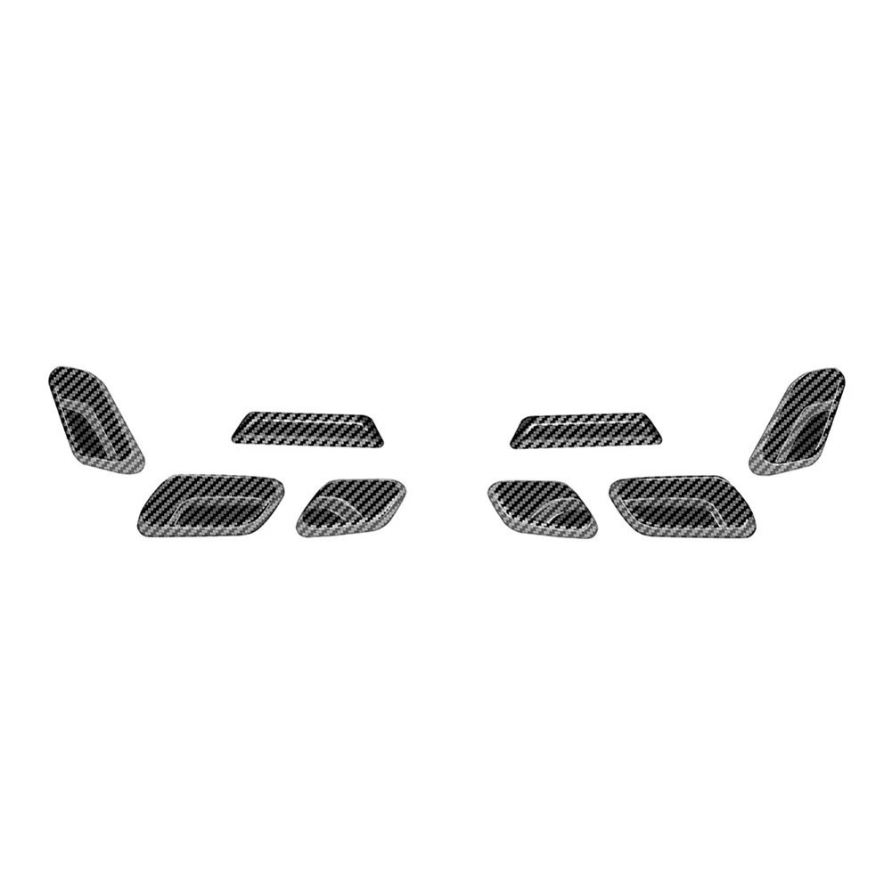 

Car Seats Button Trim Sticker Reliable And Easy Installation Suitable For Kia EV9 Seats Carbon Fiber Black ABS Material