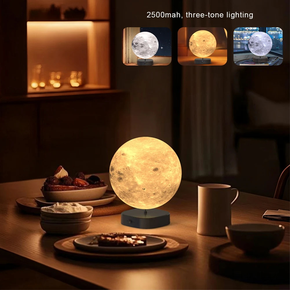 1Pc 15cm Moon Lamp LED Night Light Battery Powered with Stand Starry Lamp Bedroom Decor Night Lights Kids Gift Moon Lamp