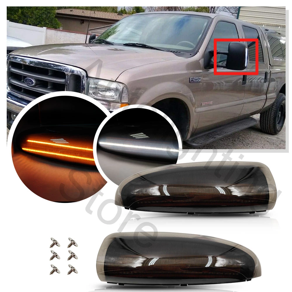 Switchback LED Front Side Mirror Marker Lights For 2003 2007 Ford F 250