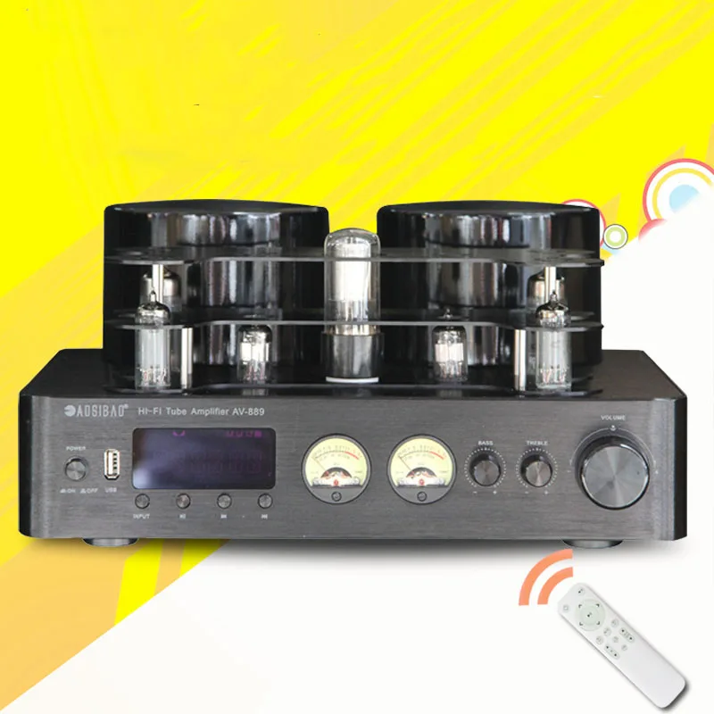 

200W+200W High Power Hifi Fever Tube Amplifier Pre-stage Auido Speaker Bluetooth 5.0 Amplifier Home Theater Support 4-8Ω Speaker