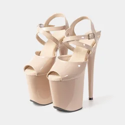 LAIJIANJINXIA New 20CM/8inches PU Upper Fashion Sexy Exotic High Heel Platform Party Women Sandals Pole Dance Shoes 216