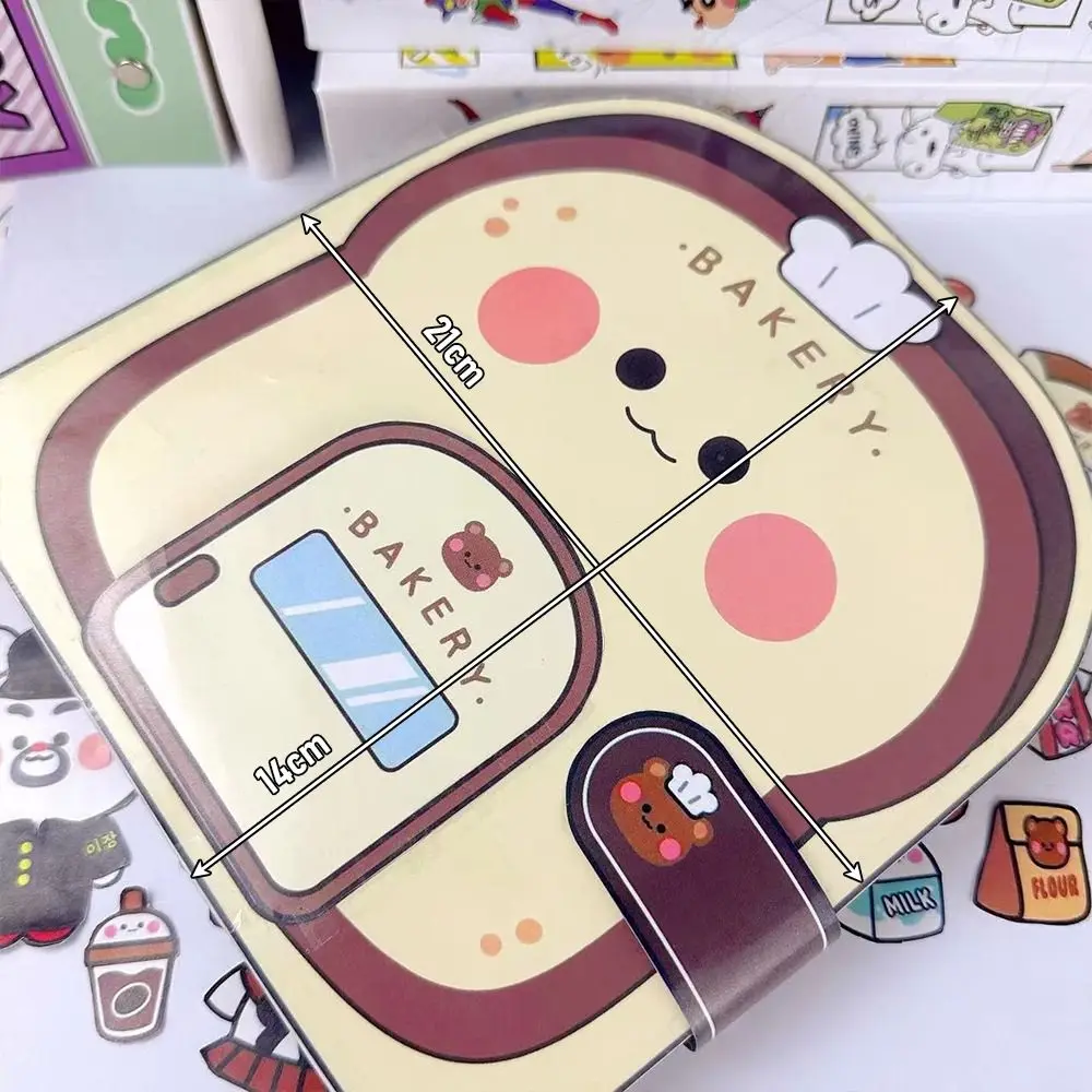 Paper Waffle Quiet Book Colorful Bread Cartoon Busy Book Fried Chicken Handmade Toy Snack Bar Sticker Game. 6