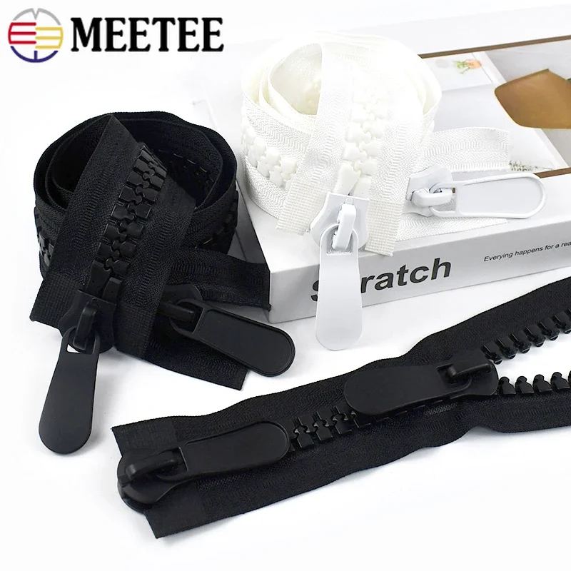 JEEIJ #20 Fermeture Éclair Noire Avec Curseurs, 70 Cm-100 Cm Super Grande Fermeture Éclair En Résine For Parka Doudoune Manteau Tente Bricolage Couture, 1 Pièces (Color : Black, Size : 95cm