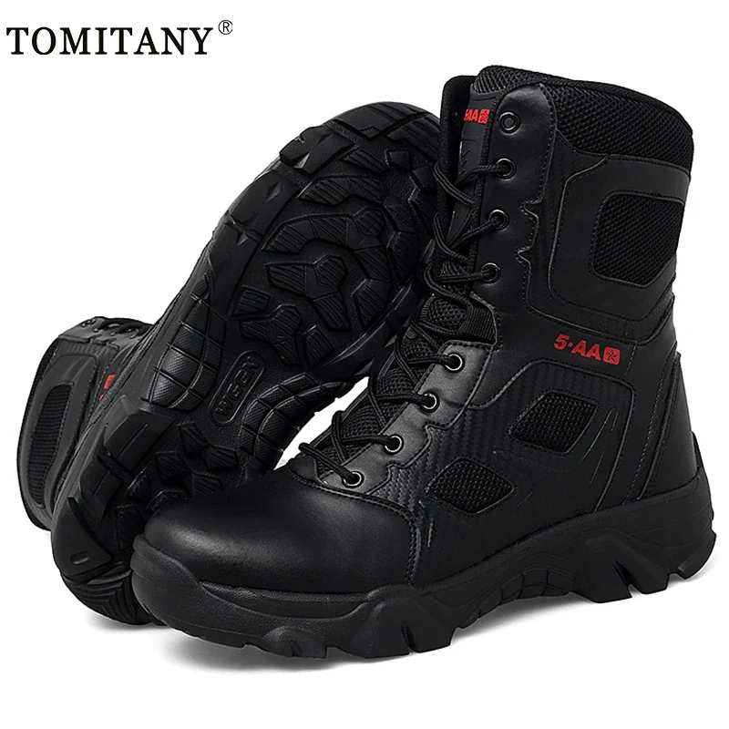 Men Shoes Winter Men Combat Tactical Boots Ankle Work Safety Shoes Special Force Army Boots Male Waterproof Motorcycle Shoe