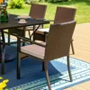 Outdoor Patio Rattan Wicker Chairs Set, Outdoor Patio Wicker Rattan Dining Chair Set of 4, 4 Woven Rattan Wicker Patio Chairs 6