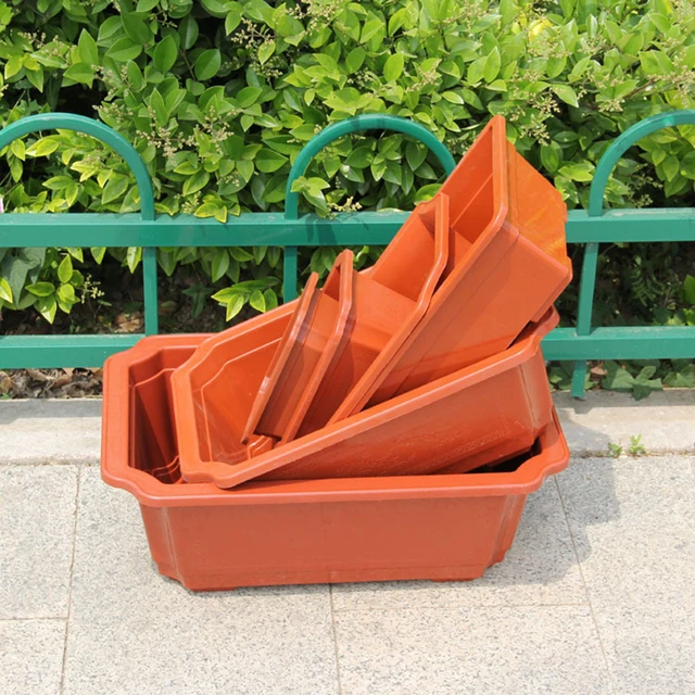 Virágtermesztés Téglalap Alakú Ablak Zamatos Fa Ültetvények Vízelvezető Edény Ültetvény Bonsai Edények Kert Edzőtartály - Image 3