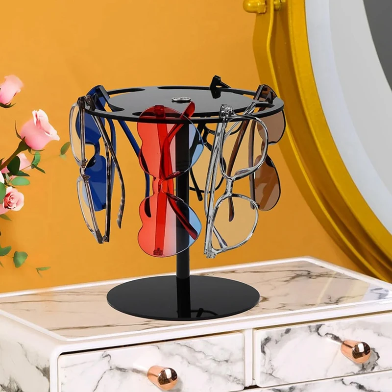 Acrylic Sunglasses Organizer  Display Eyeglasses Rack With 360 Rotating Eyewear Glasses Holder 4