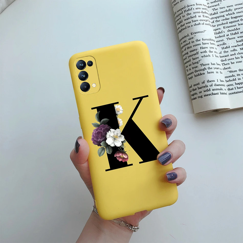 For OPPO Reno5 5G Case Custom Name Gold Letters Silicone Fundas Soft TPU Phone Cover For OPPO Reno 5 Reno5 Pro Find X3 Lite Case