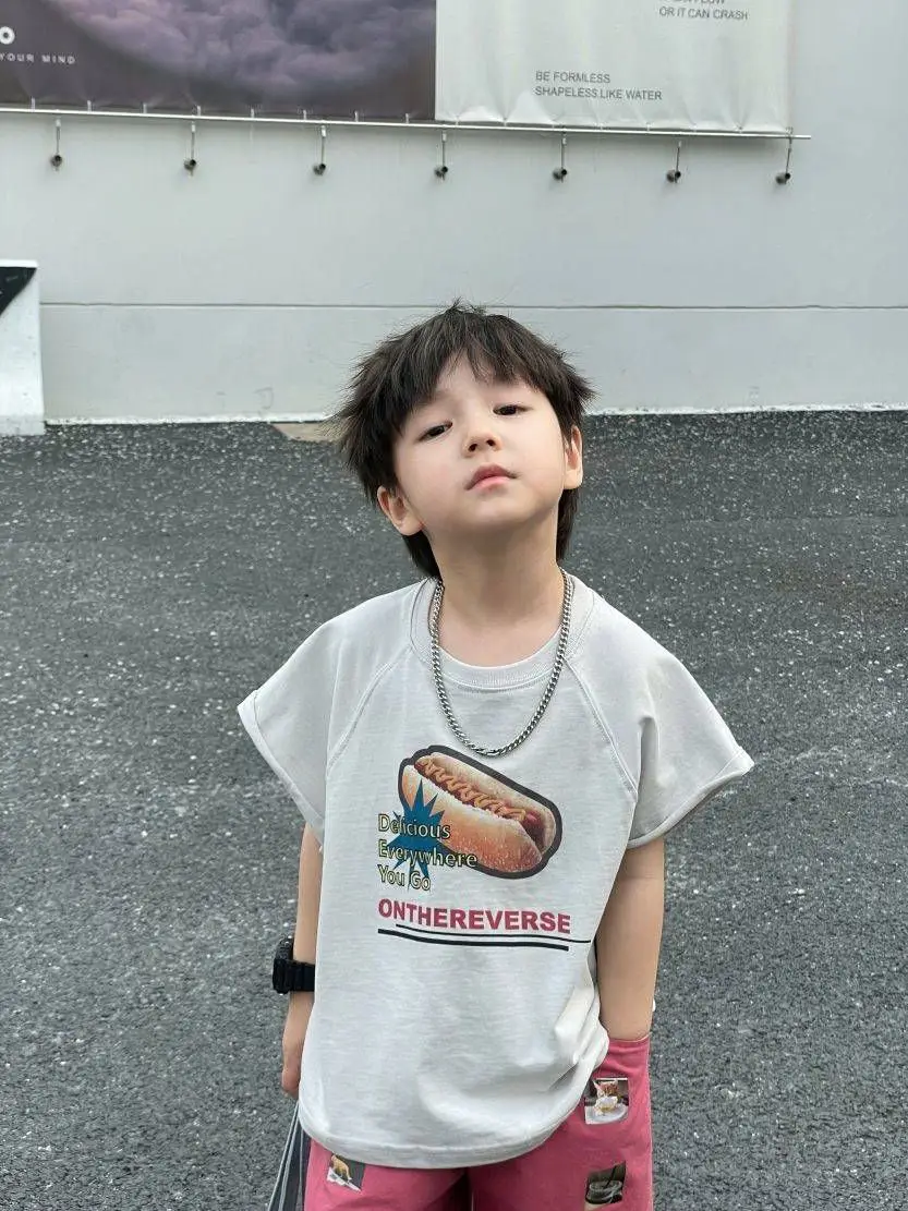 

Summer Children's New T-shirt Round Neck Sleeveless Casual Boys' Clothing Loose Outdoor Sports Tank Top Baby 2 to 14 Years Old