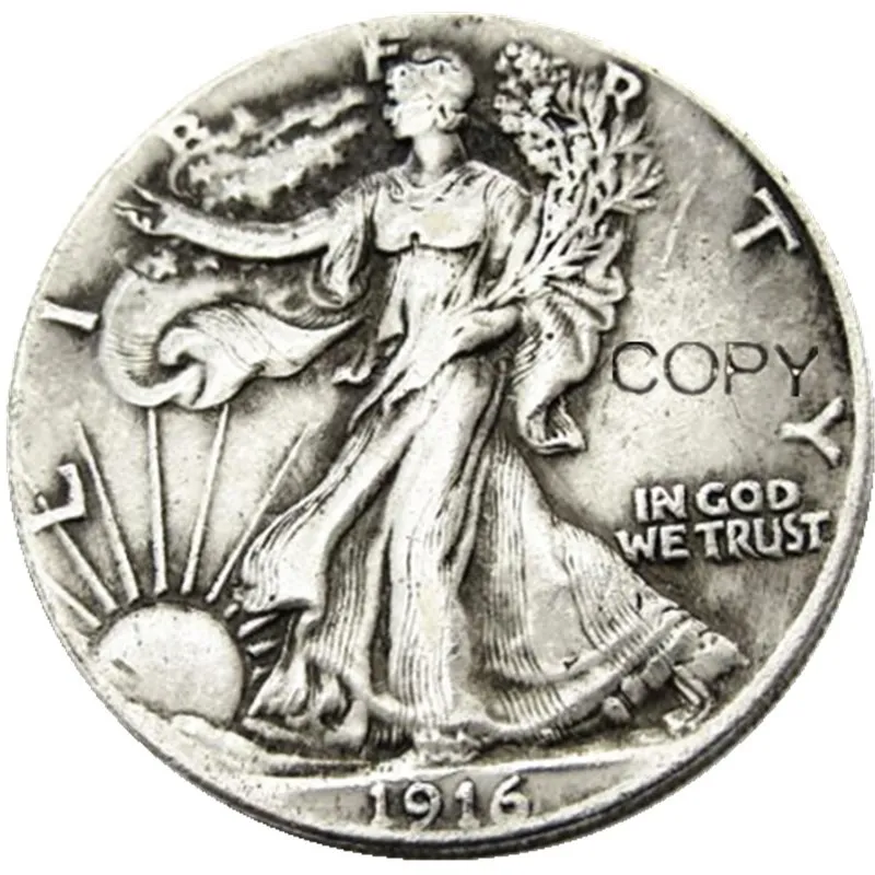 1916 Walking Liberty Silver Half Dollar Nice G+ Free Shipping With