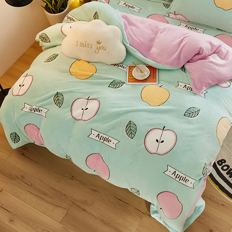 Plush Winter Fleece Duvet Cover - Ultra-Warm Double-Sided Velvet Quilt Cover