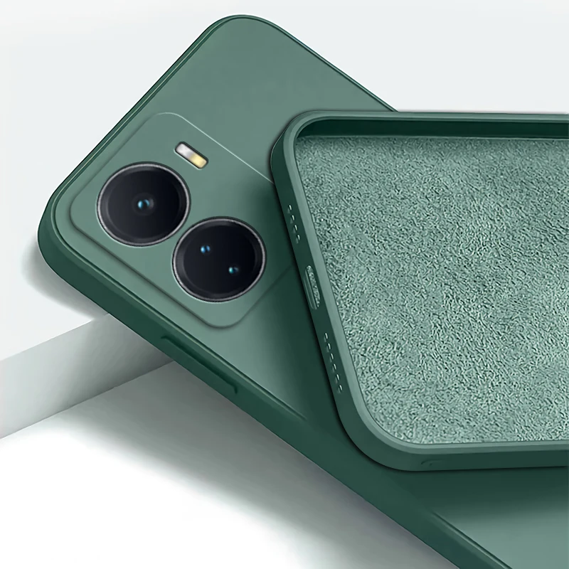Square Liquid Phone Case - Soft Silicone 360° Protective Shockproof Back Cover