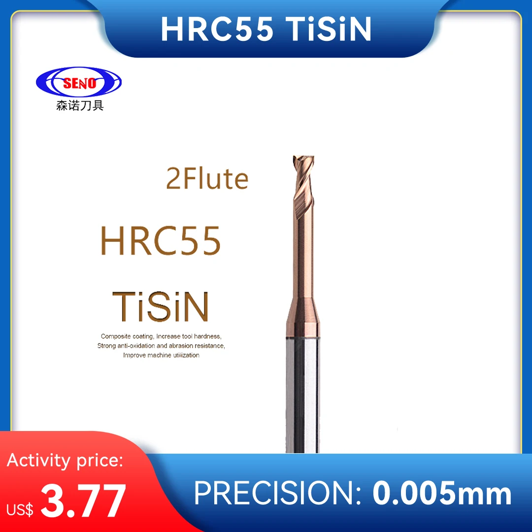 

SENO HRC55 Carbide End Mill 2Flutes Metal Steel Tungsten Milling Cutter CNC Tool for Metalworking Cutter Maching 1 2 3 4 5 -20MM