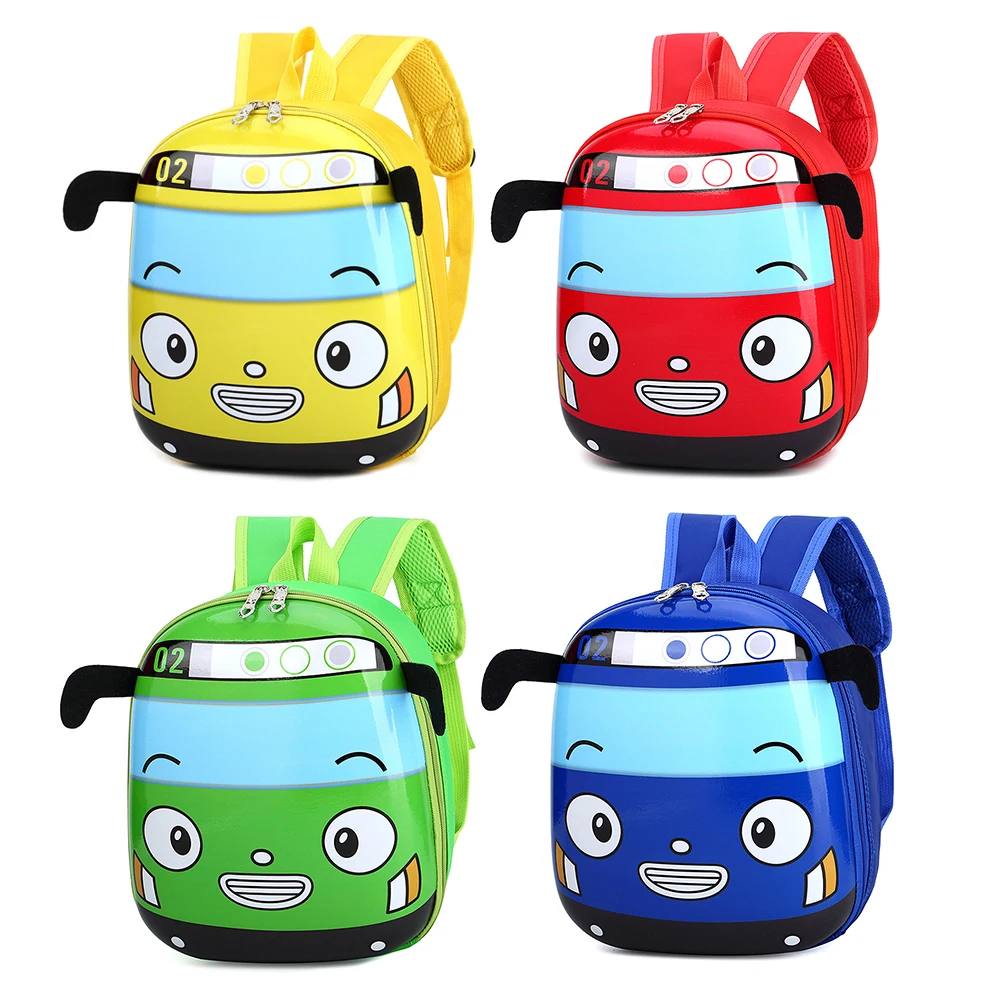 3D Cartoon Bus Toddler Backpack Cute Kindergarten School Bookbag Small School Backpack for Boys Girls Go for An Outing