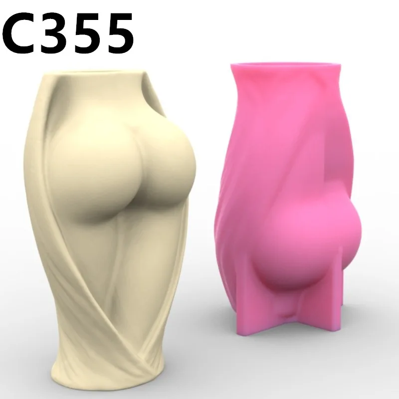 

C355 Graceful Posture Woman Vase Silicone Mold Scented Stone Ornaments Homemade Ashtray Flower Pot Pen Holder Handicraft Gift